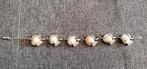 Vintage zoetwater parel armband kristallen verzilverde, Overige materialen, Zo goed als nieuw, Zilver, Met edelsteen