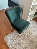 Clubfauteuil / stoel groen velours zo goed als nieuw, Huis en Inrichting, Stoelen, Ophalen, Overige kleuren, Zo goed als nieuw