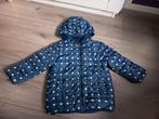 Winterjas blauw met stippen - maat 98/104, Ophalen, Gebruikt, Meisje, Jas