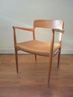 Vintage armstoel van Niels Otto Moller, model 56, Huis en Inrichting, Stoelen, Ophalen, Riet of Rotan, Gebruikt, Bruin