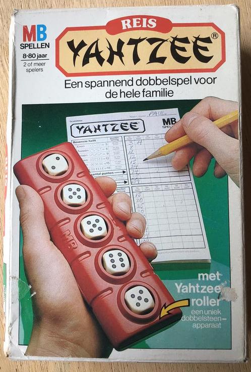 Vintage reisspel Yahtzee - vanaf 8 jaar - ZGAN, Hobby en Vrije tijd, Gezelschapsspellen | Overige, Zo goed als nieuw, Een of twee spelers