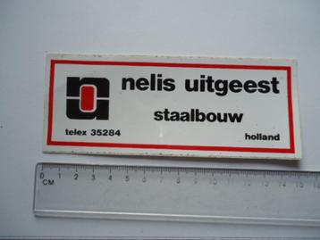 sticker oud NELIS UITGEEST staalbouw staal bouw telex vintag beschikbaar voor biedingen