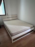 Ikea Trysil bed met lattenbodem 140 x 200, Overige materialen, Gebruikt, 140 cm, Wit