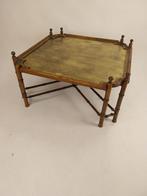 Vintage Italiaanse Salontafel met Koperen Blad en Bamboe Fra, Ophalen