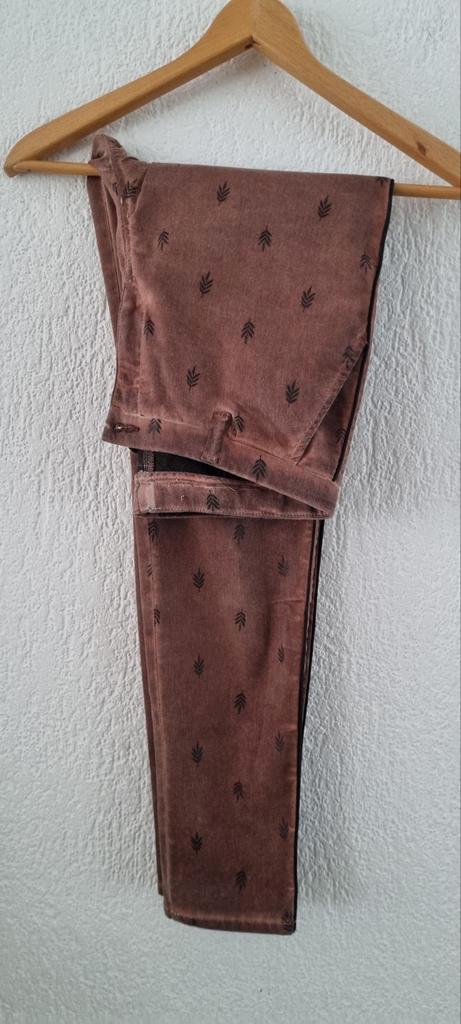 Expresso broek bruin met veertjes zgan maat 38/40, Kleding | Dames, Broeken en Pantalons, Zo goed als nieuw, Maat 38/40 (M), Bruin