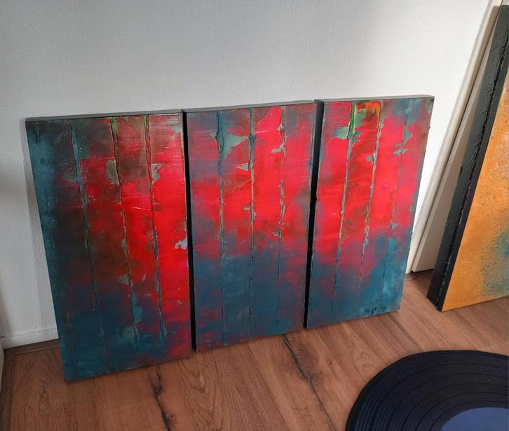 DRIELUIK PANELEN, Antiek en Kunst, Kunst | Schilderijen | Abstract, Ophalen