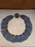Antiek nepal paneel ketting boeddha oud koraal en turquoise, Ophalen of Verzenden