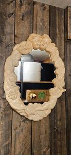 brocante spiegel met engelen, Huis en Inrichting, Ophalen, Gebruikt, Rechthoekig, Minder dan 100 cm