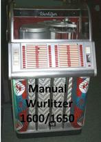 Boekwerk Manual Handleiding wurlitzer 1600, Ophalen of Verzenden, 1970 tot heden, Overige merken