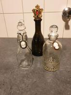 Set van 3 decoratieve flesjes, Ophalen of Verzenden, Gebruikt, Overige kleuren, Glas