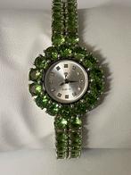 Zilveren 925 horloge met echte Zultanite stenen, Info@zilverenedelstenen.com, Polshorloge, Overige materialen, Nieuw