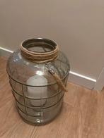 Sfeervolle windlicht met kaars, Huis en Inrichting, Woonaccessoires | Kandelaars en Kaarsen, 25 tot 50 cm, Wit, Ophalen of Verzenden