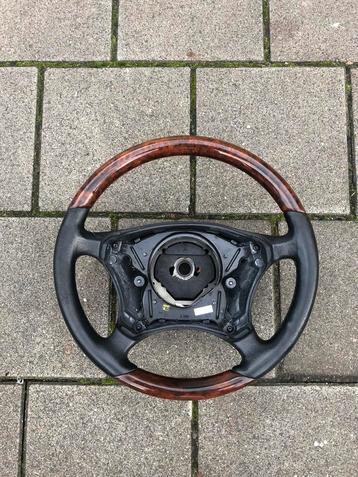 Aangeboden Mercedes Benz W 220 / W 215 hout met leer stuur