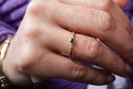 14 Karaat Gouden Ring met Blauwe Spinel, 18 tot 19, Ophalen of Verzenden, Zo goed als nieuw, Met edelsteen