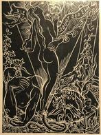 Karl Michel (1885-1966) Houtsnede 'Geboorte van Eva' ~1925., Ophalen of Verzenden