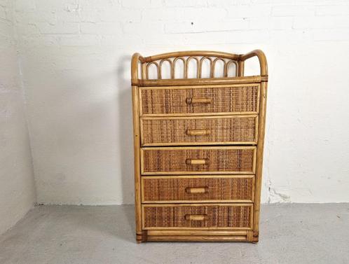 Vintage Boho Ladekast, 1970s, Huis en Inrichting, Kasten | Ladekasten, Gebruikt, Minder dan 100 cm, 50 tot 100 cm, 25 tot 50 cm