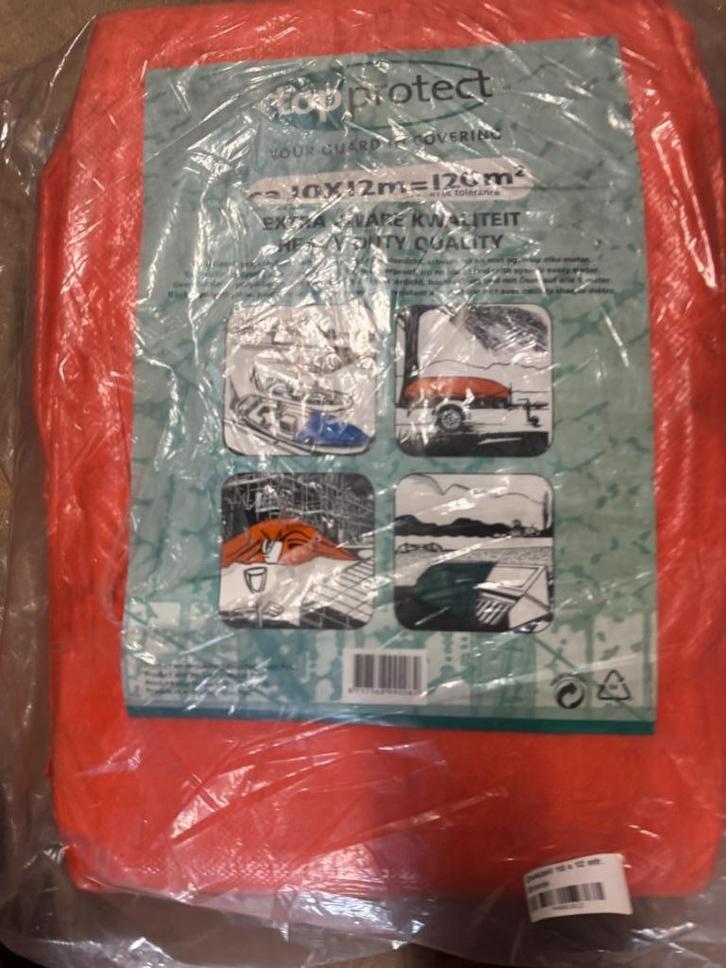 Afdekzeil 10x12 meter orange, Doe-het-zelf en Verbouw, Zeil en Folie, Zeil, 15 m² of meer, Ophalen