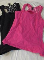 Hemdjes roze en zwart 152 158 d-zine jeans Hemd hemdje top, Meisje, Trui of Vest, Ophalen of Verzenden, Zo goed als nieuw