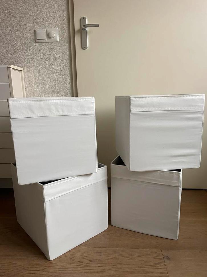 2 + 2 stuks IKEA Drona bak in 1 koop - Wit, Huis en Inrichting, Woonaccessoires | Kisten, Gebruikt, Minder dan 50 cm, Minder dan 50 cm