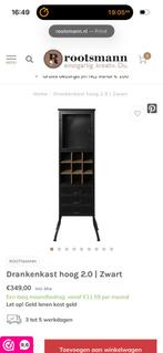 Stijlvolle drank kast wijnrek Rootsmann drankenkast hoog 2.0, Ophalen, Gebruikt, Metaal, 75 cm of meer