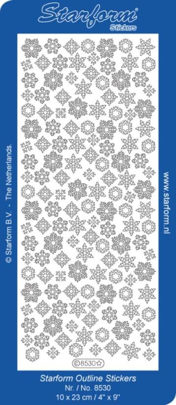 Starform 8530 Christmas ijskristallen zilver stickervel beschikbaar voor biedingen