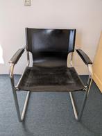 Zwart leren stoel gratis, Huis en Inrichting, Stoelen, Ophalen, Gebruikt, Zwart, Leer