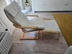 Stoel Ikea Poang incl voetenbank, Huis en Inrichting, Fauteuils, Ophalen, Hout, Minder dan 75 cm, Zo goed als nieuw