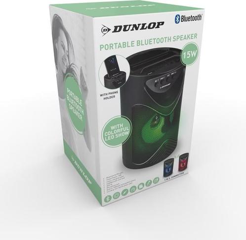 Dunlop Bluetooth Speaker – met LED & microfoonaansluiting, Computers en Software, Pc speakers, Nieuw, Ophalen of Verzenden