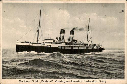 Mailboot S.M. Zeeland Vlissingen - Harwich Parkeston Quay, Verzamelen, Ansichtkaarten | Nederland, Gelopen, Zeeland, Voor 1920