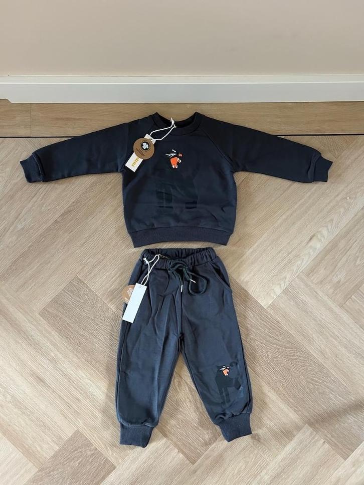 *NIEUW!* Setje zwart / grijs met panter, Mini Rodini, 80 86, Kinderen en Baby's, Babykleding | Maat 80, Nieuw, Jongetje of Meisje