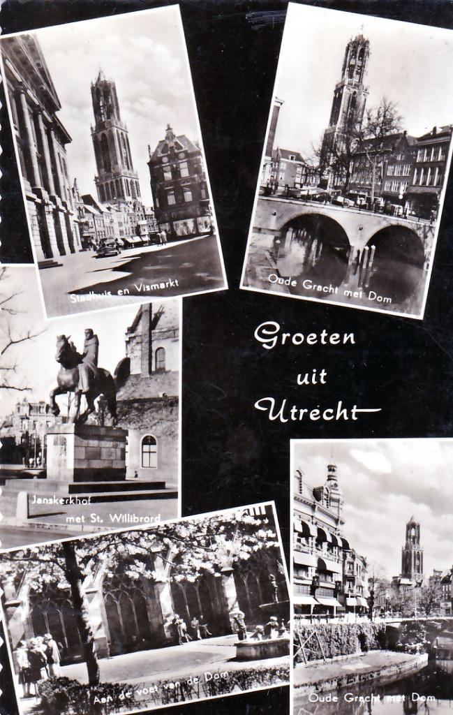 Utrecht, 5 luik, Verzamelen, Ansichtkaarten | Nederland, Gelopen, Utrecht, Ophalen of Verzenden