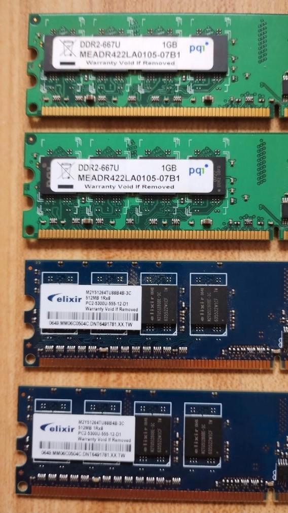 geheugen werkgeheugen RAM DDR2-667U 1gb PQ1 512, Computers en Software, RAM geheugen, Desktop, DDR2, Ophalen of Verzenden