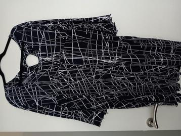 Te Koop: ONLY-M Jurk/Tuniek,  mt 50. Blauw/Wit.  (J-104). beschikbaar voor biedingen