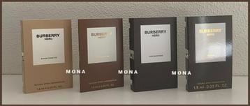 BurberryHero set 4 parfum samples proefjes testers monsters beschikbaar voor biedingen
