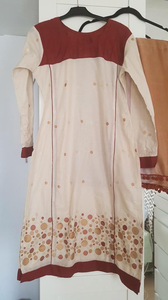 Indiase Kameez Broek Dupatta Set geborduurde Desi Kleding, Kleding | Dames, Gelegenheidskleding, Zo goed als nieuw, Overige typen