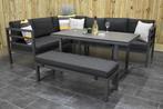Nevada Loungeset Hoekbank met Ligbed Functie Hoge Tafel ZOME, Loungeset, 7 zitplaatsen, Nieuw, Aluminium