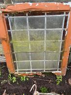 Oud glas in lood raam, Ophalen of Verzenden, Zo goed als nieuw, Glas in lood, Minder dan 80 cm