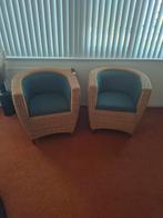 Twee rieten kuipstoelen, Gebruikt, Twee, Bruin, Ophalen of Verzenden