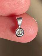 14 karaat witgouden hanger met een diamant van 0,03 ct, Ophalen of Verzenden, Zo goed als nieuw, Wit, Goud