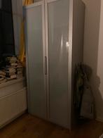 GRATIS! Prima kledingkast, glazen deuren, grijs, Ophalen, Zo goed als nieuw, 50 tot 75 cm, 200 cm of meer