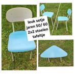 vintage set: 2x2 stoelen en een tafeltje, Antiek en Kunst, Ophalen