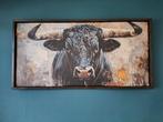 zwarte stier op canvas, Ophalen of Verzenden, Nieuw
