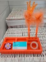 Pennenbakje pennenbak organizer '80 retro vintage oranje, Ophalen of Verzenden, Huis en Inrichting