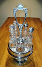 Victoriaanse Cruet set, peper,zout,olie,azijn,mosterd., Antiek en Kunst, Ophalen of Verzenden