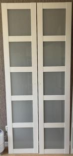 2x deur 'Bergsbo' (frosted glas/wit) voor Pax-kast (IKEA), Ophalen, 200 cm of meer, 50 tot 100 cm, Minder dan 25 cm
