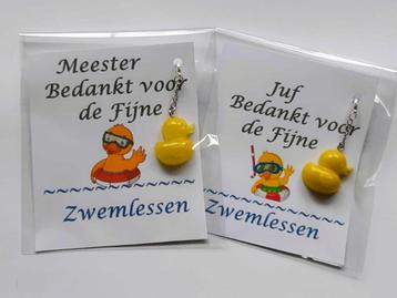 Zwemjuf - zwemmeester bedankt voor de fijne zwemlessen