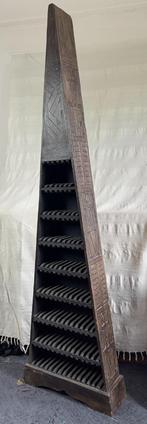 piramide vormig cd rek van hout met mexicaanse motieven, Ophalen, Gebruikt, 75 tot 150 discs, Cd's