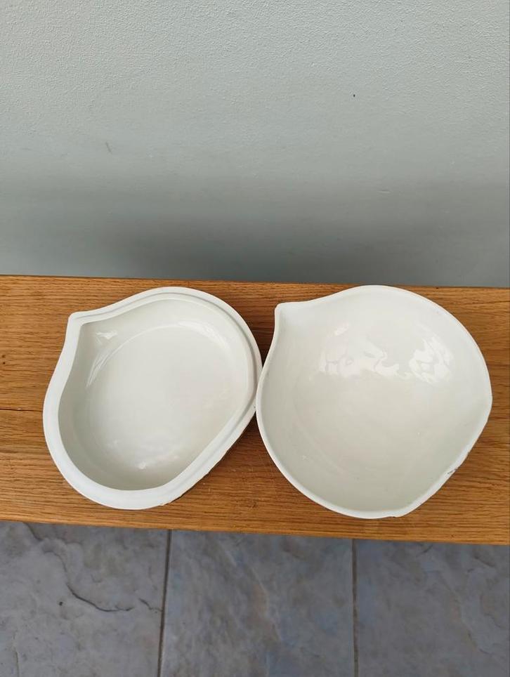 Knoflook Bewaarschaal Porselein met Deksel, Huis en Inrichting, Woonaccessoires | Schalen en Manden, Ophalen of Verzenden