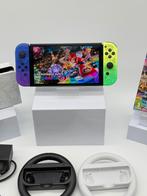 OLED NINTENDO 2024+GARANTIE+ MARIO KART+STUURTJES MEGA PACK, Met 2 controllers, Ophalen of Verzenden, Zo goed als nieuw, "