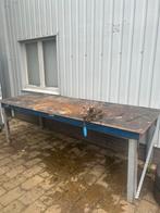 Stevige werkbank werk tafel dik blad en stale frame, Doe-het-zelf en Verbouw, Werkbanken, Ophalen, Gebruikt, 170 cm of meer